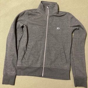AWSM ENJOI Vintage Tweed Like Gray Zip-Up Sweatshirt Jacket